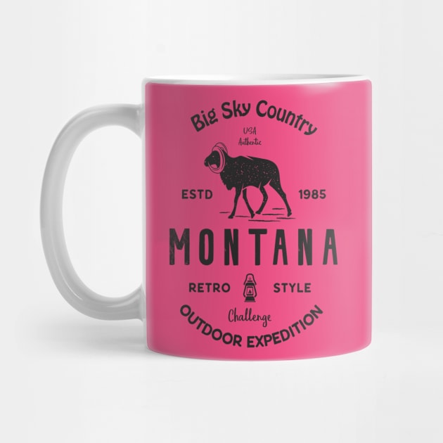 BIg Sky Country Montana Retro Syle by LaarniGallery